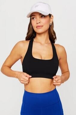 New Fabletics Essential Medium Impact Sports Bra Women's Black size M